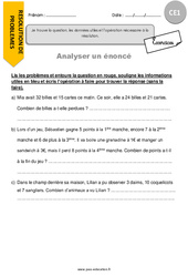 Je trouve la question, les données utiles et l’opération nécessaire à la résolution - Exercices avec correction : 4ème Harmos - PDF à imprimer