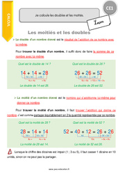 Je calcule les doubles et les moitiés - Cours, Leçon : 4ème Harmos - PDF gratuit à imprimer