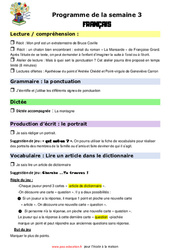 Semaine 3 - école à la maison IEF - Fiches  : 7ème Harmos