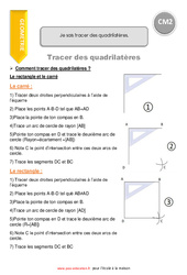 Comment tracer des quadrilatères - Cours, Leçon : 7ème Harmos - PDF gratuit à imprimer