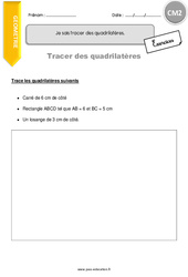 Comment tracer des quadrilatères - Exercices corrigés : 7ème Harmos - PDF à imprimer