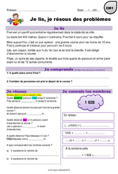 Addition, multiplication et distance - Je lis et je résous : 6ème Harmos - PDF à imprimer