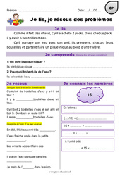 Soustraction et addition - Je lis et je résous des problèmes : 3eme Harmos - PDF à imprimer