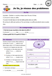 Additions - Je lis et je résous des problèmes : 3eme Harmos - PDF à imprimer