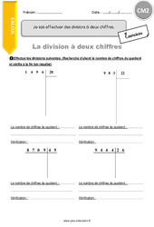 Comment effectuer des divisions à deux chiffres - Exercices avec correction : 7ème Harmos - PDF à imprimer