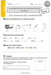 Comment utiliser les mesures de contenances et faire des conversions - Exercices  : 7ème Harmos - PDF à imprimer