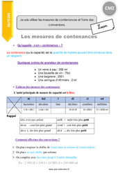 Comment utiliser les mesures de contenances et faire des conversions - Cours, Leçon : 7ème Harmos - PDF gratuit à imprimer