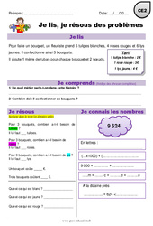 Addition et multiplication - Je lis et je résous des problèmes : 5ème Harmos - PDF à imprimer