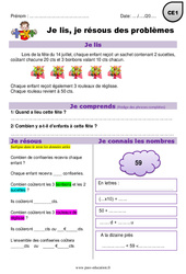 Addition, multiplication et euros - Je lis et je résous des problèmes : 4ème Harmos - PDF à imprimer