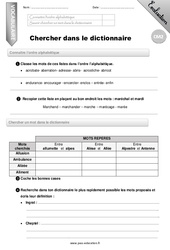 Chercher mot dans le dictionnaire - Examen Evaluation - Bilan : 7ème Harmos - PDF à imprimer