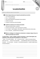 La ponctuation - Examen Evaluation - Bilan : 7ème Harmos - PDF à imprimer