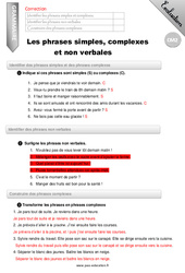 Les phrases simples et les phrases complexes - Examen Evaluation - Bilan : 7ème Harmos - PDF à imprimer