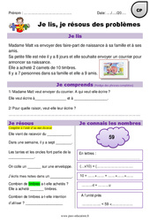 Addition - Je lis et je résous des problèmes 3 : 3eme Harmos - PDF à imprimer