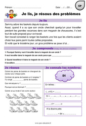 Addition - Je lis et je résous des problèmes 1 : 3eme Harmos - PDF à imprimer