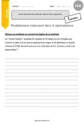 Comment résoudre des problèmes relevant des 4 opérations - Exercices  : 7ème Harmos - PDF à imprimer