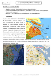 Le port de Shangaï - Les espaces majeurs de production et d’échanges - Etude de cas : 10ème Harmos - PDF à imprimer