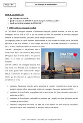 Les échanges de marchandises - Etude de cas - CMA - CGM : 10ème Harmos - PDF à imprimer