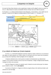 Question - Réponse ? L'empereur et l'empire - Cours - Rome : 8ème Harmos - PDF à imprimer