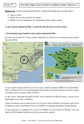 Le parc naturel régional du Pilat - Etude de cas - La France : 11ème Harmos - PDF à imprimer