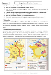 Organisation du territoire français - Cours - Géographie : 11ème Harmos - PDF à imprimer