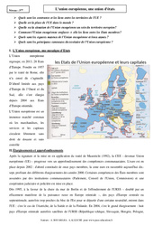 L’union européenne, une union d’états - Cours - Géographie : 11ème Harmos - PDF à imprimer