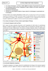 La France intégrée dans l’union européenne - Cours - Géographie : 11ème Harmos - PDF à imprimer