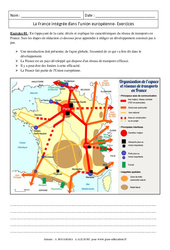 La France intégrée dans l’union européenne - Exercices corrigés - Géographie : 11ème Harmos - PDF à imprimer