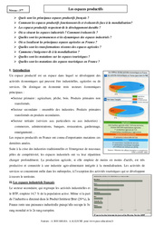 Les espaces productifs - Cours - Géographie : 11ème Harmos - PDF à imprimer