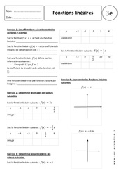 Fonctions linéaires - Exercices corrigés : 11ème Harmos - PDF à imprimer