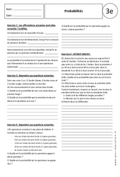 Probabilités - Exercices corrigés : 11ème Harmos - PDF à imprimer