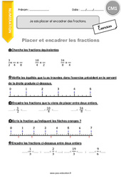 Comment placer et encadrer des fractions - Exercices à corriger : 6ème Harmos - PDF à imprimer