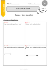 Comment tracer des cercles - Exercices  : 6ème Harmos - PDF à imprimer