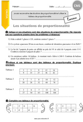 Comment reconnaitre des situations de proportionnalité et utiliser le tableau de proportionnalité - Exercices  : 6ème Harmos - PDF à imprimer