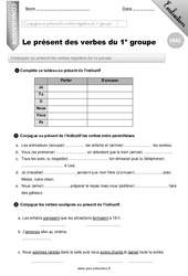 Présent des verbes réguliers du 1e groupe - Examen Evaluation - Bilan : 7ème Harmos - PDF à imprimer