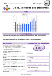 Soustraction, mesures, degrés - Je lis et je résous des problèmes : 5ème Harmos - PDF à imprimer