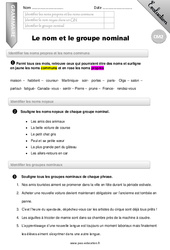 Nom et le groupe nominal - Examen Evaluation - Bilan : 7ème Harmos - PDF à imprimer