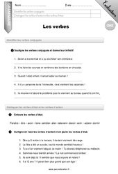 Le verbe - Examen Evaluation - Bilan : 7ème Harmos - PDF à imprimer