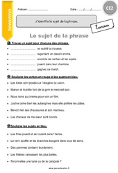 J’identifie le sujet de la phrase - Exercices avec correction : 5ème Harmos - PDF à imprimer