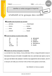 Identifier un verbe conjugué à l’imparfait - Exercices avec correction : 6ème Harmos - PDF à imprimer