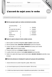 L'accord du sujet avec son verbe - Examen Evaluation - Bilan : 7ème Harmos - PDF à imprimer