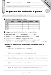 Le présent des verbes du 3e groupe - Examen Evaluation - Bilan : 7ème Harmos - PDF à imprimer