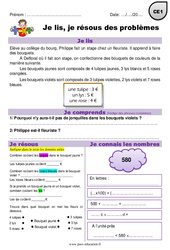 Addition, multiplication, euros - Je lis et je résous des problèmes : 4ème Harmos - PDF à imprimer