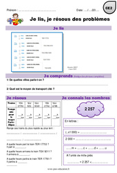 Addition, distance, temps, heure - Je lis et je résous des problèmes : 5ème Harmos - PDF à imprimer