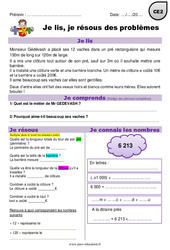 Addition, multiplication, mesures et euros - Je lis et je résous des problèmes : 5ème Harmos - PDF à imprimer