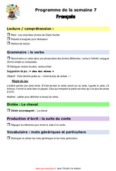 Semaine 7 - école à la maison IEF - Fiches  : 6ème Harmos