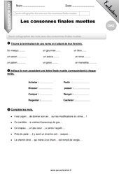 Les consonnes finales muettes - Examen Evaluation - Bilan : 7ème Harmos - PDF à imprimer