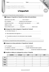 L'imparfait - Examen Evaluation - Bilan : 7ème Harmos - PDF à imprimer