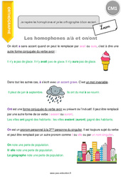 Je repère les homophones et je les orthographie à bon escient - Cours, Leçon : 6ème Harmos - PDF gratuit à imprimer