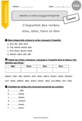 Identifier un verbe conjugué à l’imparfait - Exercices avec correction : 6ème Harmos - PDF à imprimer