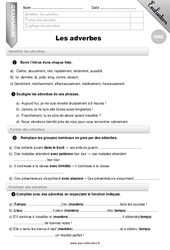 Adverbes - Examen Evaluation - Bilan : 7ème Harmos - PDF à imprimer